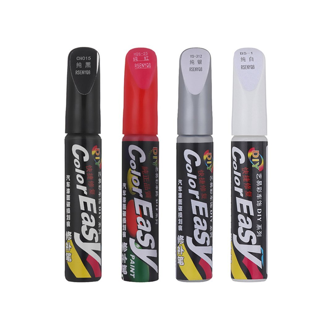 Car Touch Up Pen Set Car Paint Surface Repair Scratch Repair Paint White Gray Black Red Mixed Color Paint Pen: Black