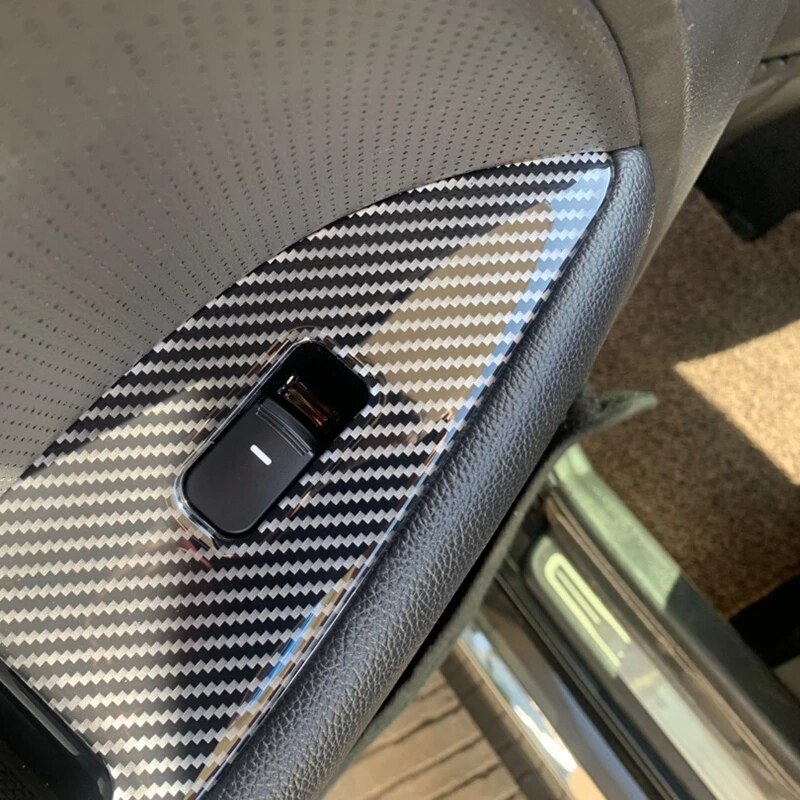 4Pcs Inner Carbon Fiber Window Switch Button Cover Trim Panel Styling Accessories for Kia K5 Optima