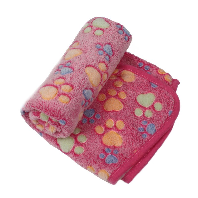 HEYPET Hund Bett Katze Matten Haustier Decke Weichen Korallen Vlies Pfote Fuß Druck Warmen Schlaf Betten Abdeckung matt Für Kleine Mittel Hunde Katzen Haustier: Rose / M 76x52cm