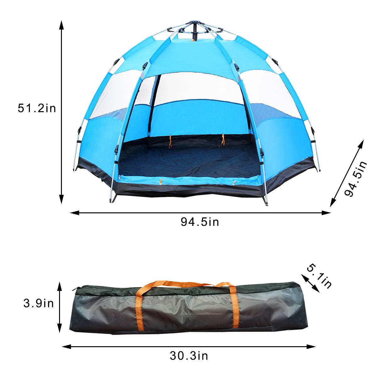 Automatic Camping Tent 5-8 Person Easy Setup Tent Outdoor Hiking Beach Tent Anti-UV Sun Protection Shelter with Storage Bag