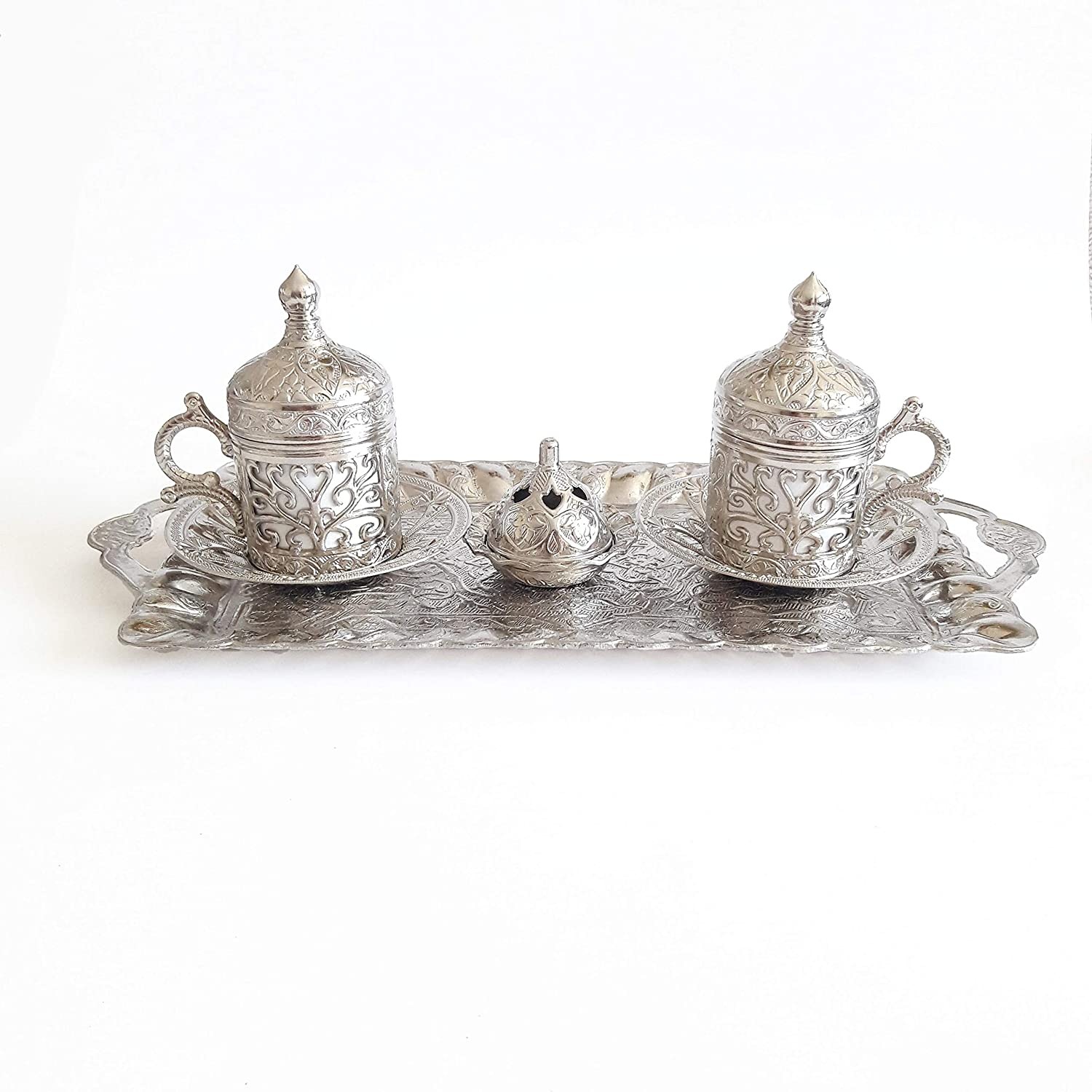 Turkish Coffee Cup Copper Handmade Authentic Coffee Espresso 1 Service, Cups Saucers Delight Candy Made in Turkey