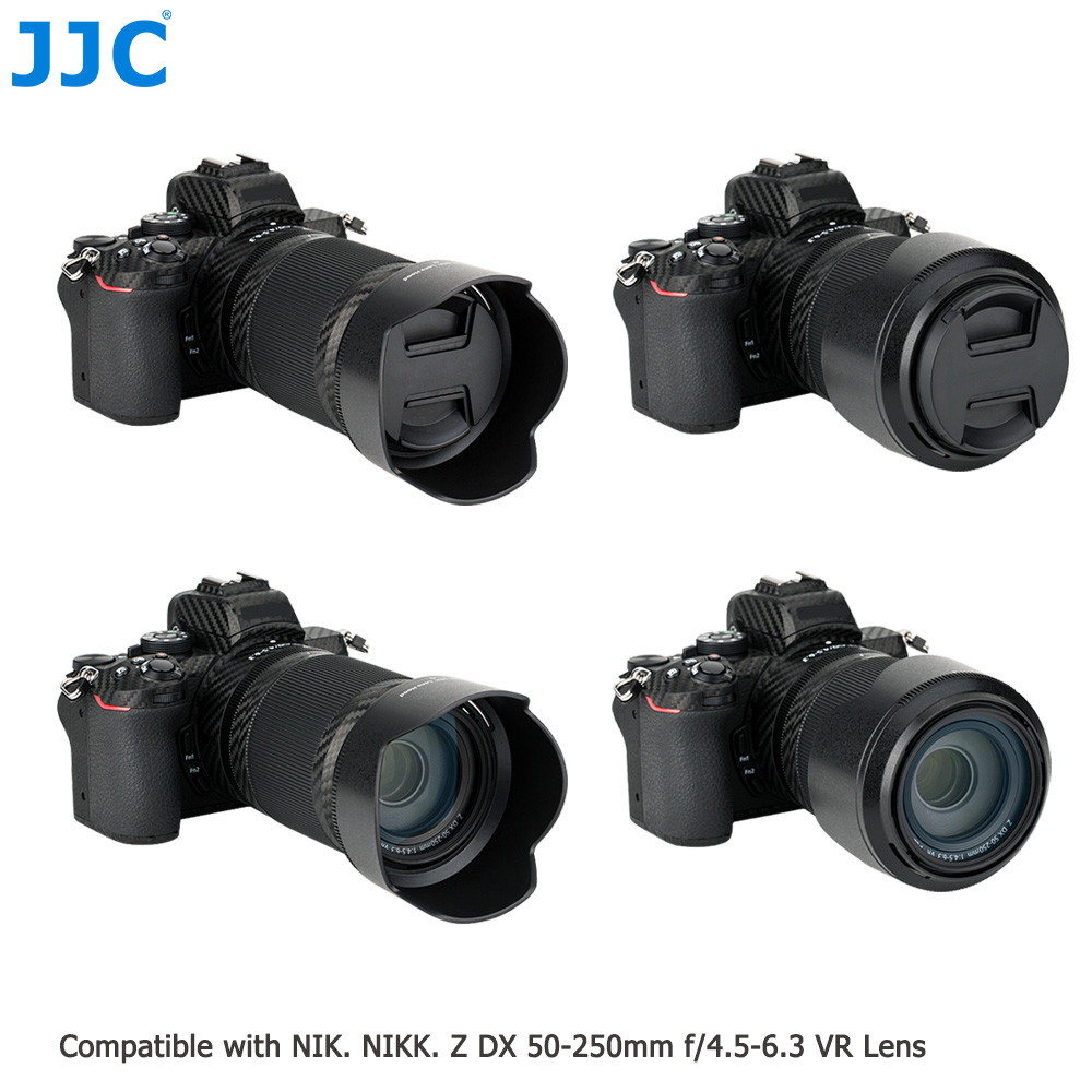 Jjc HB-90A Omkeerbare Zonnekap Compatibel Met Nikon Nikkor Z Dx 50-250Mm F/4.5-6.3 vr En Z 50Mm F1.8 S Lens Voor Nikon Z50 Z5