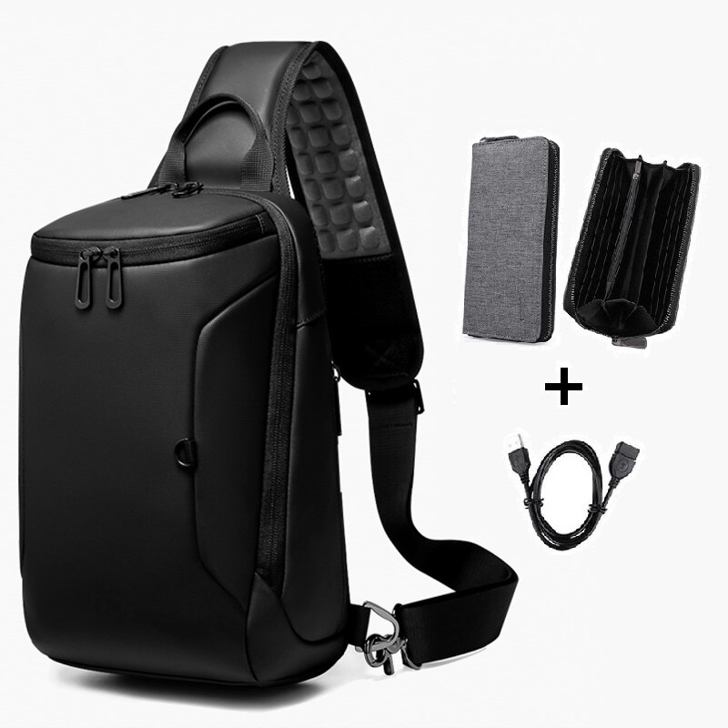 Borse a Tracolla della spalla casuale Cerniera Multifunzione Maschio Classico di colore Solido di Viaggio del Sacchetto di Crossbody: impostato 6