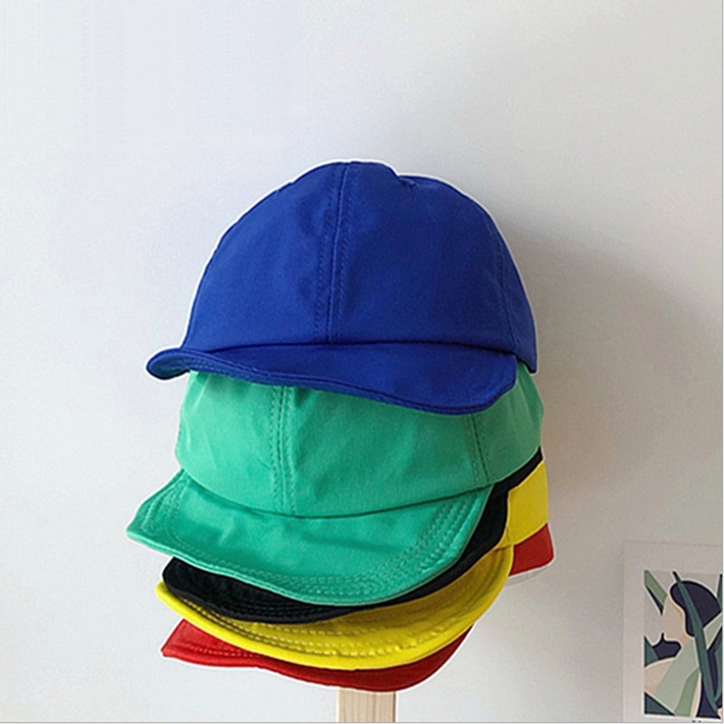 Kort kantjusterbar låve pappahatt ensfarget myk topp vår sommer baby topp lokk baseball lokk