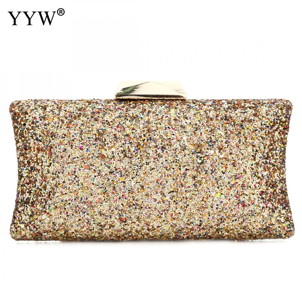 YYW Pailletten Schouder Plastic Handtas Mode Clutch Bag Mooie Avondtasje Voor Vrouwen Bolsos De Fiesta Para Mujer: gold