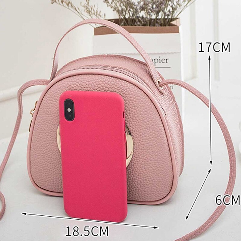 Leder Kleine Mädchen Handtasche Multi-Funktion Dame Umhängetasche Rosa