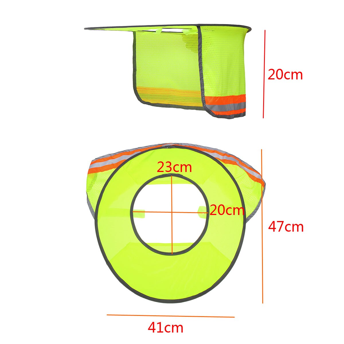 Hard Hat Full Brim Sun Shade Neck Shield Sun Protection With Reflective Strip Visible Mesh For Hardhats Safety Helmet Breathable