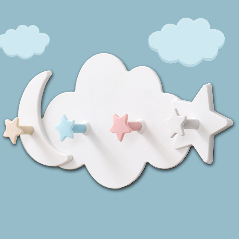 Cloud Cartoon Glued Hook Door Behind Hook Bathroom Punch-free Seamless Strong Holder