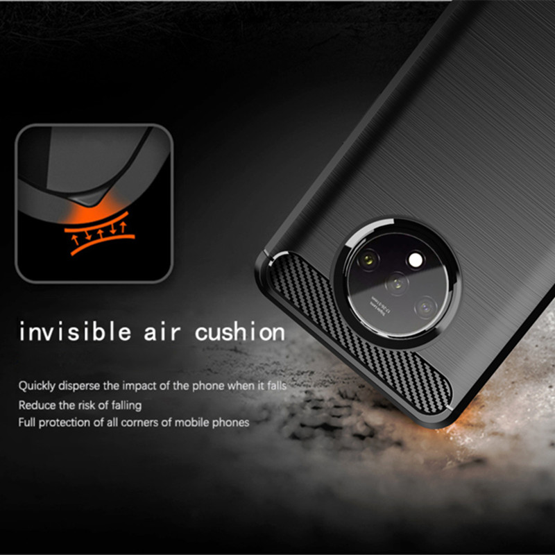 Funda con textura cepillada para 1 + 7t Oneplus 7T, fundas de silicona para Oneplus7t One Plus 7T, funda de teléfono de TPU suave de fibra de carbono de lujo