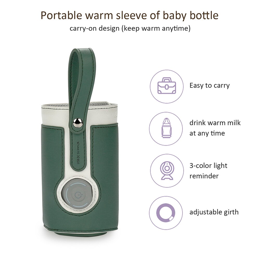 Pasgeboren Usb Melk Water Warmer Reizen Wandelwagen Geïsoleerde Tas Baby Verpleging Fles Heater Zuigeling Draagbare Flesvoeding Warmers