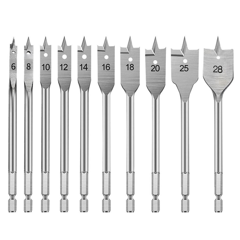 Juego de brocas planas de acero de alto carbono para madera, herramienta de carpintería duradera, Multifun-centional, 6-50mm