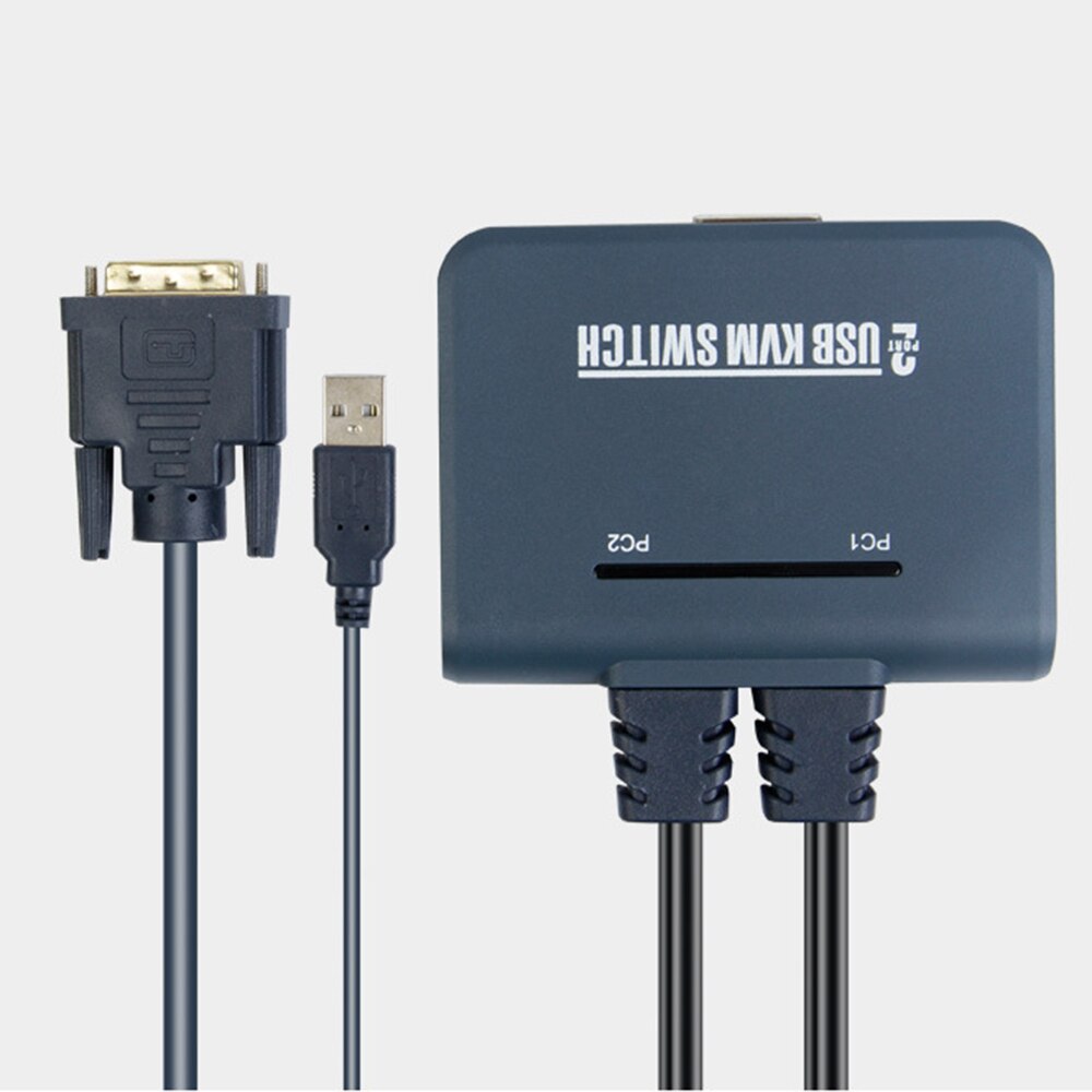 DVI KVM Switch Switcher box 2X1USB DVI KVM Switch cable with Built-in DVI&USB cable for PC laptpp Monitors