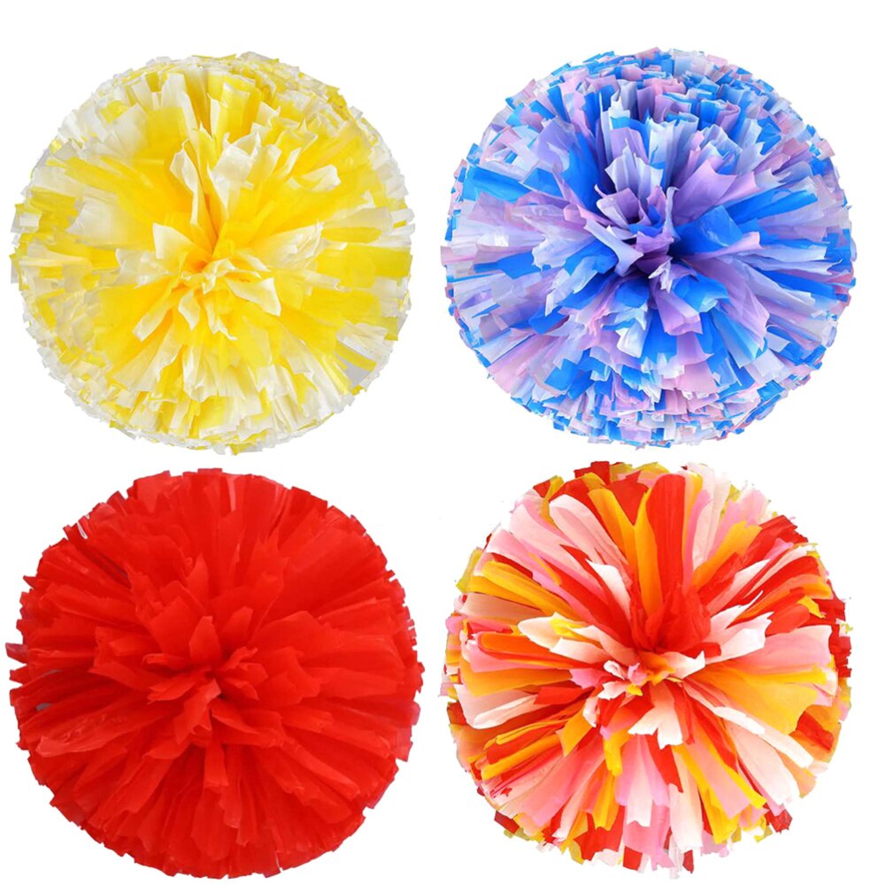 4pcs Poms Cheer Cheering Squad Reusable Cheer Poms Fun Cheer Props Spirited Props for School Competition