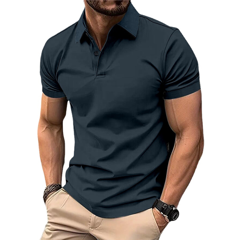 polo estiva da uomo in tinta unita, manica corta, bottoni con risvolto, magliette da uomo, casuale, streetwear, leggere, da jogging
