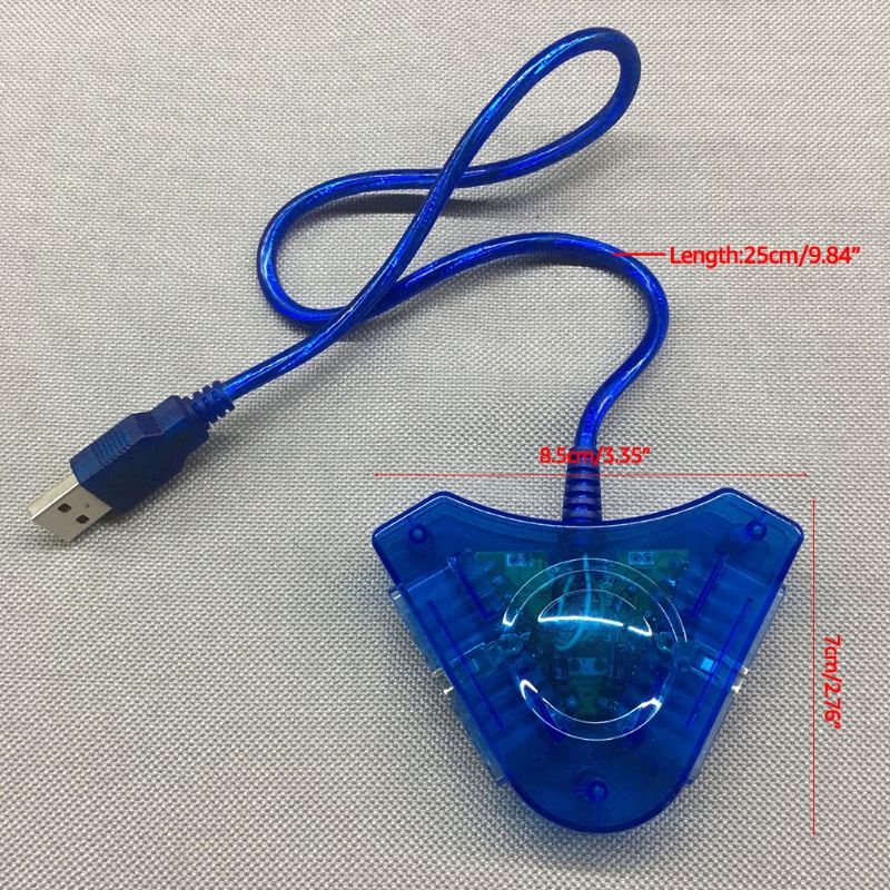 USB Game Controller Adapter Dual Port Controllers to PC USB Adaptor for PS1/PS2