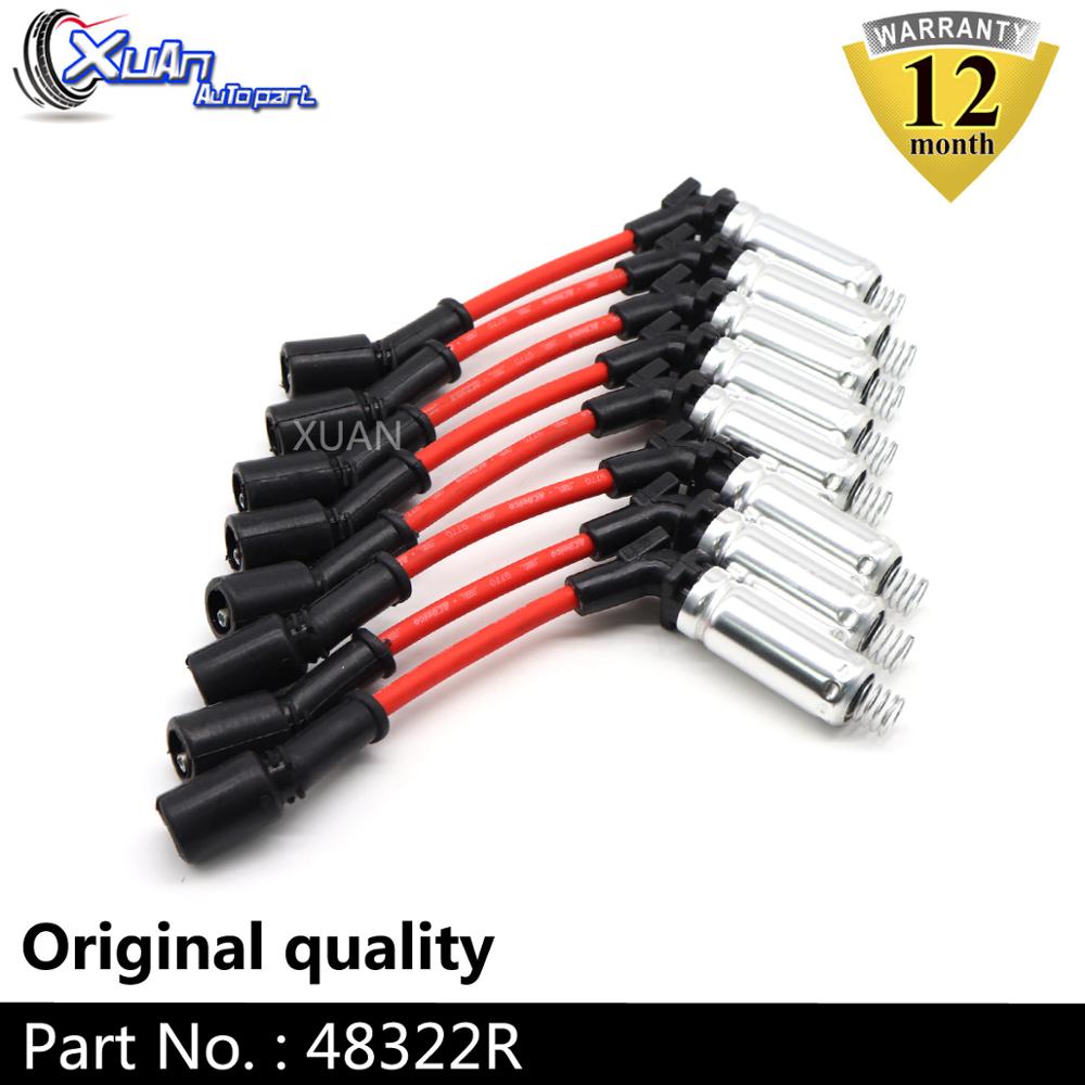 XUAN 8 Uds chispa de encendido Cable de enchufe Kit Cable 48322R para Chevrolet Avalanche GMC enviado Yukon XL Gran Premio Pontiac GTO Hummer