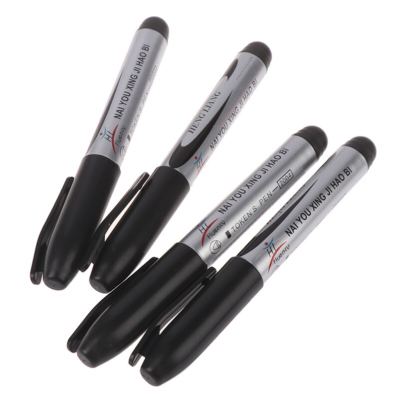 4 stücke Schwarz dauerhaft Öl Marker Stift Zeichen Stifte für Papier Metall Glas Kennzeichnung Stift Büro Schule Liefert Große Kapazität stift