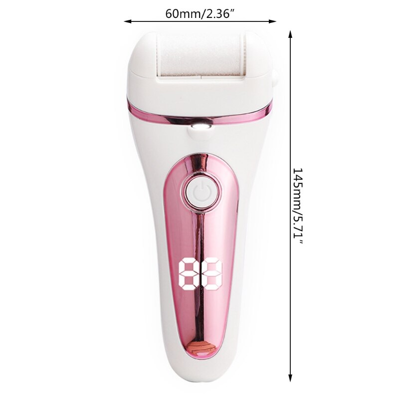Lime de pied rechargeable électrique de calus de pied avec 3 têtes de meulage et outils imperméables de soin de pied