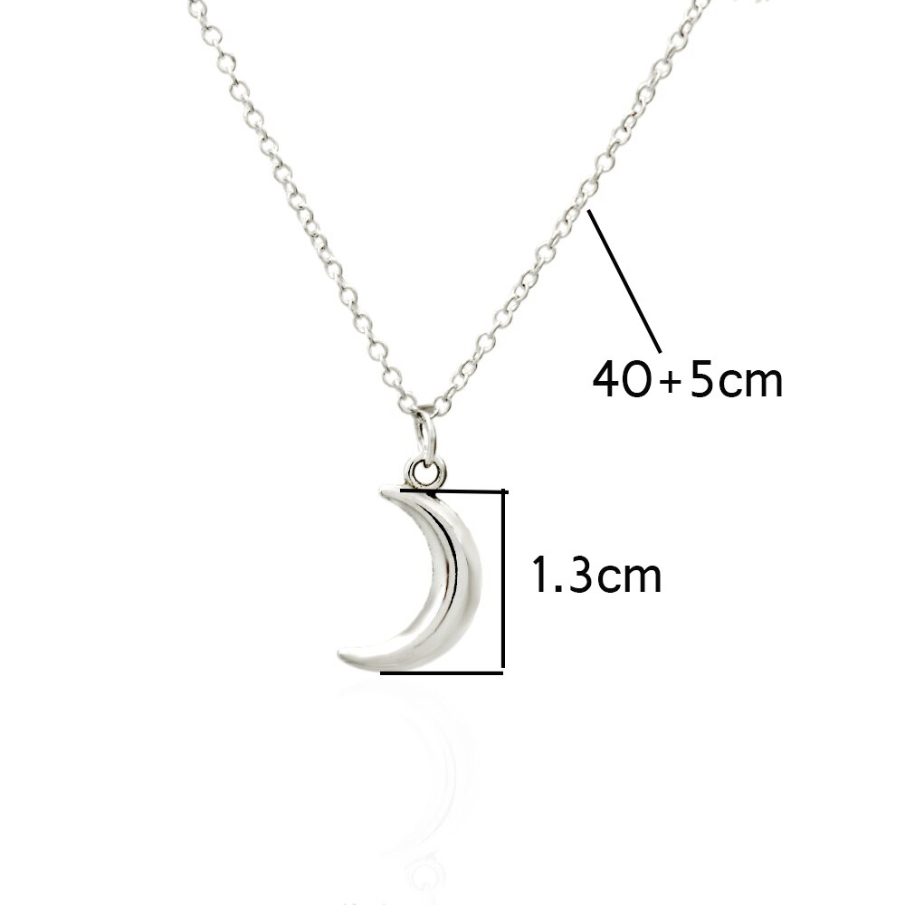 Carino semplice luna collane con ciondolo per le donne boemia catena Color argento collana girocollo gioielli in metallo Bijoux Collares