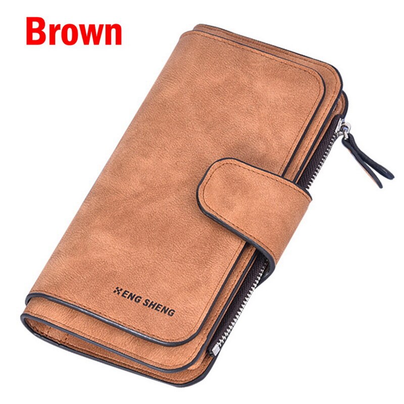 Women's Clutch Bag Faux Suede Long Wallet Women Matte Leather Lady Purse Female Wallets Card Holder Clutch Carteras: A-6