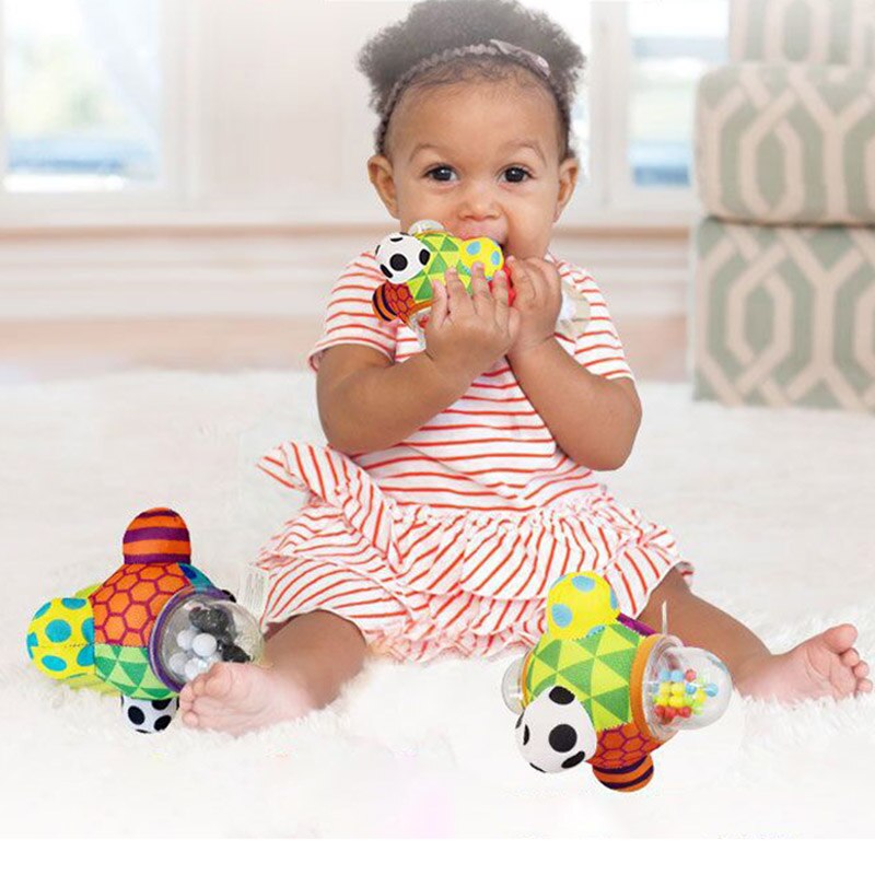 Baby Fun Polyester Kids Hand Bell Little Loud Bell Ball Rattles Intelligence Developing Tactile Sense Grasping Toy Rattle Toys