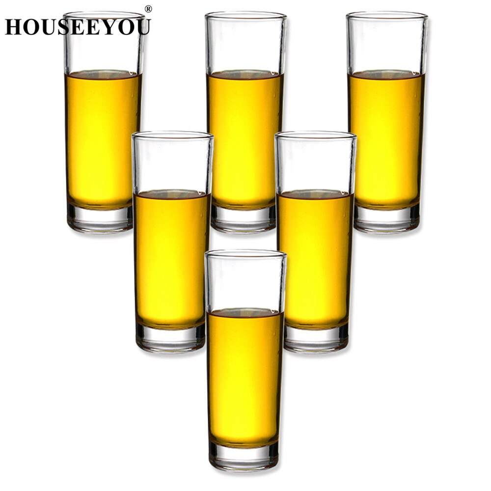 Houseeyou 6 stk / sett tykkere bunn rett vann kopp glass øl steins juicer krus drikkeflaske fest bar restaurant verktøy