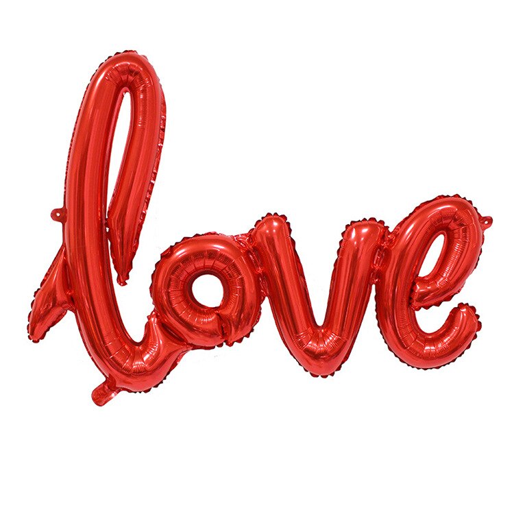 108cm kærlighedsbrev folie ballon fødselsdagsfest bryllup valentinsdag jubilæum dekoration champagne kop fotoboks rekvisitter: Rød