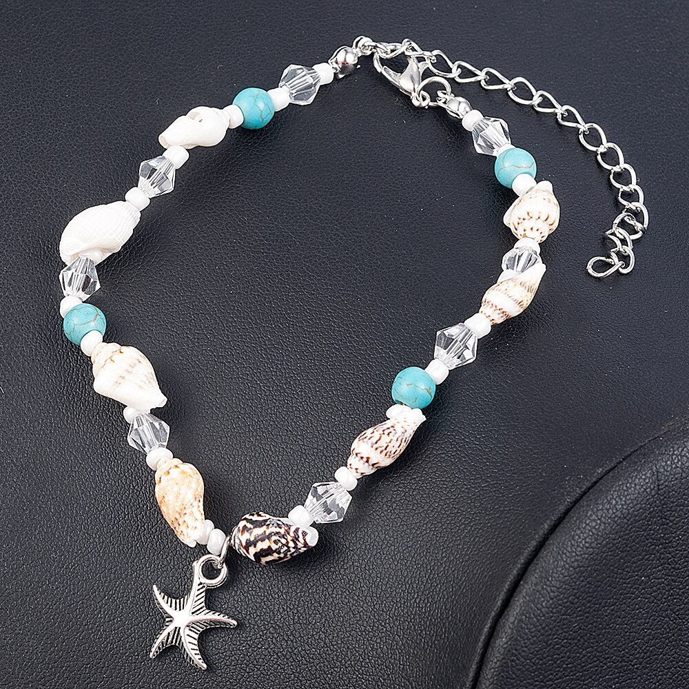 Simple Boho femmes perle coquille cheville Bracelet pieds nus sandale plage pied bijoux tobilleras pulsera para tobillo