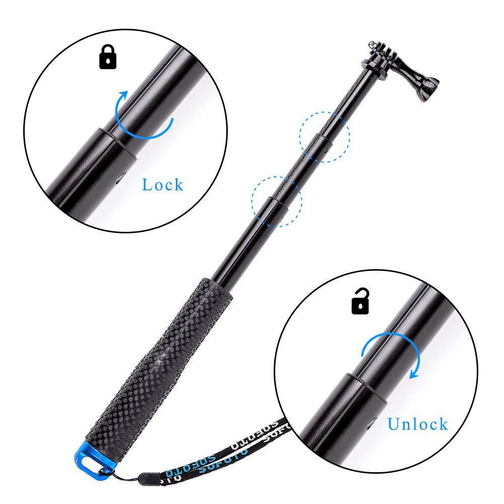 Voor Go Pro Accessoires Handheld Uitschuifbare Pole Monopod Selfie Stick Voor Gopro HERO8 7 6 HERO4 Sessie Hero 5 4 3 + 3 2 1 Xiaoyi