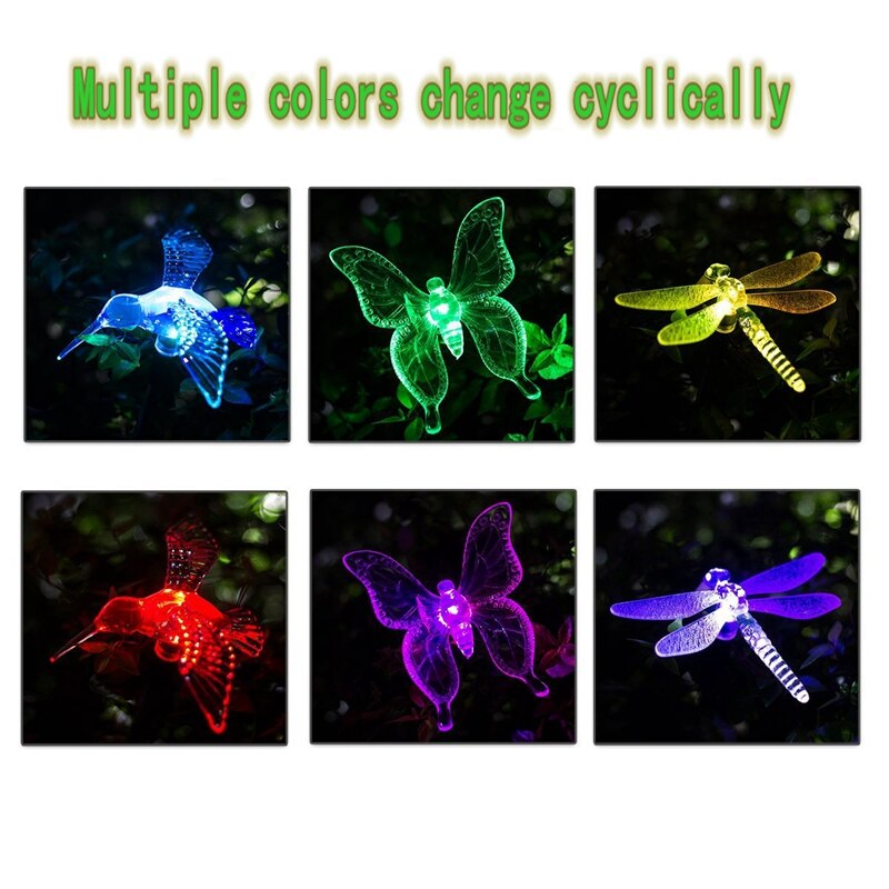 Lampe solaire étanche d'extérieur, décoration pour jardin, papillon, oiseau, libellule, chemin moderne, RGB lampe de jardin solaire LED, décoration pour pelouse