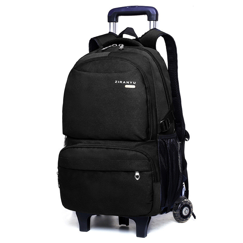 Mochilas escolares para meninos, bolsa de viagem para crianças com 2 rodas