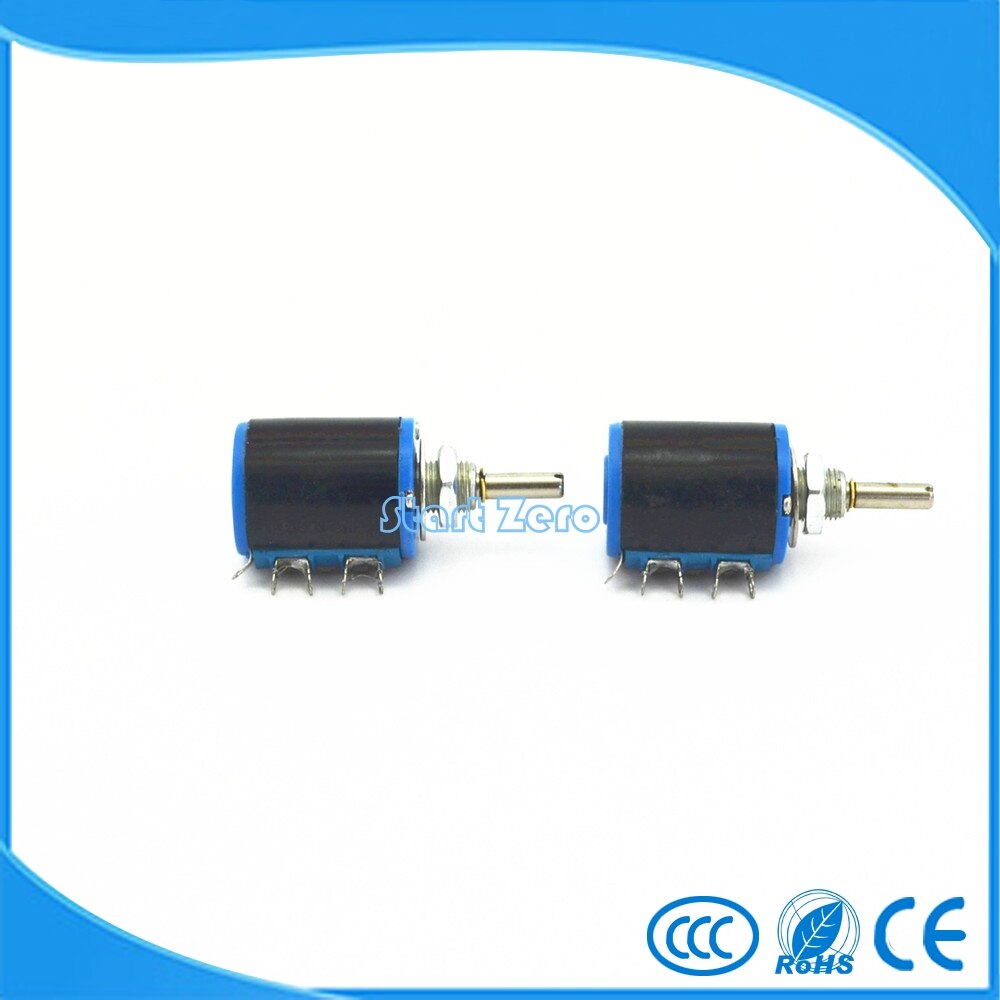 1PCS WXD3-12 Shaft Dia 100R~47K Ohm Rotary side Multiturn Potentiometer wire-wound potentiometer WXD3