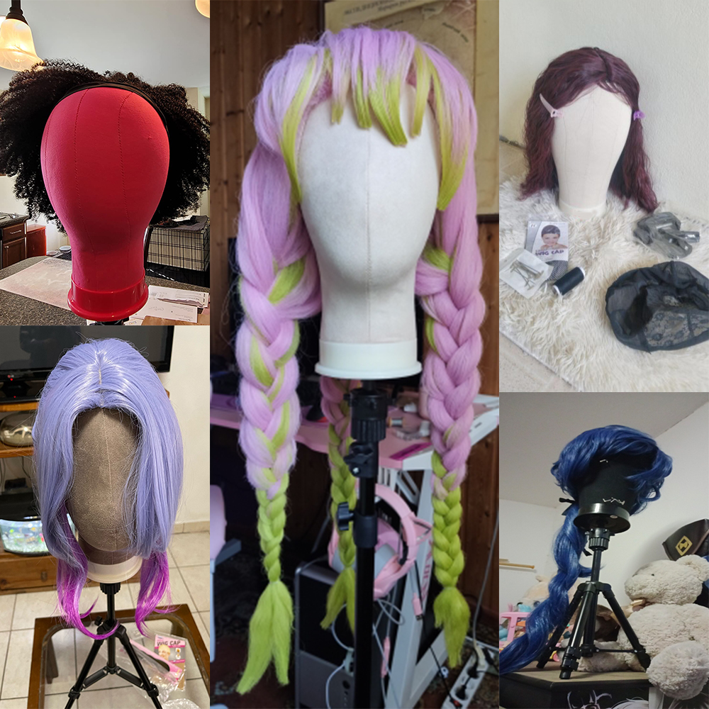 Nowa głowa manekina Stojak na perukę Płócienna głowa z regulowaną głowicą manekina Statyw robić wyświetlania peruk z czapkami na peruki T szpilki