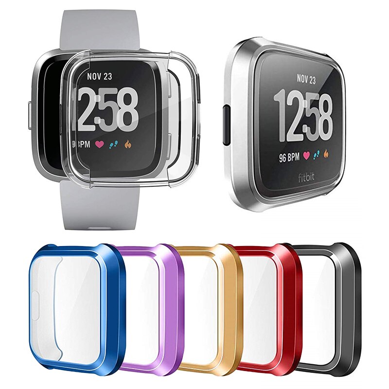 Für Fitbit Versa Lite Schutzhülle Uhr Screen Protector TPU Silikon Schutz Klar Fall Abdeckung Shell Anti Scratch Abdeckung