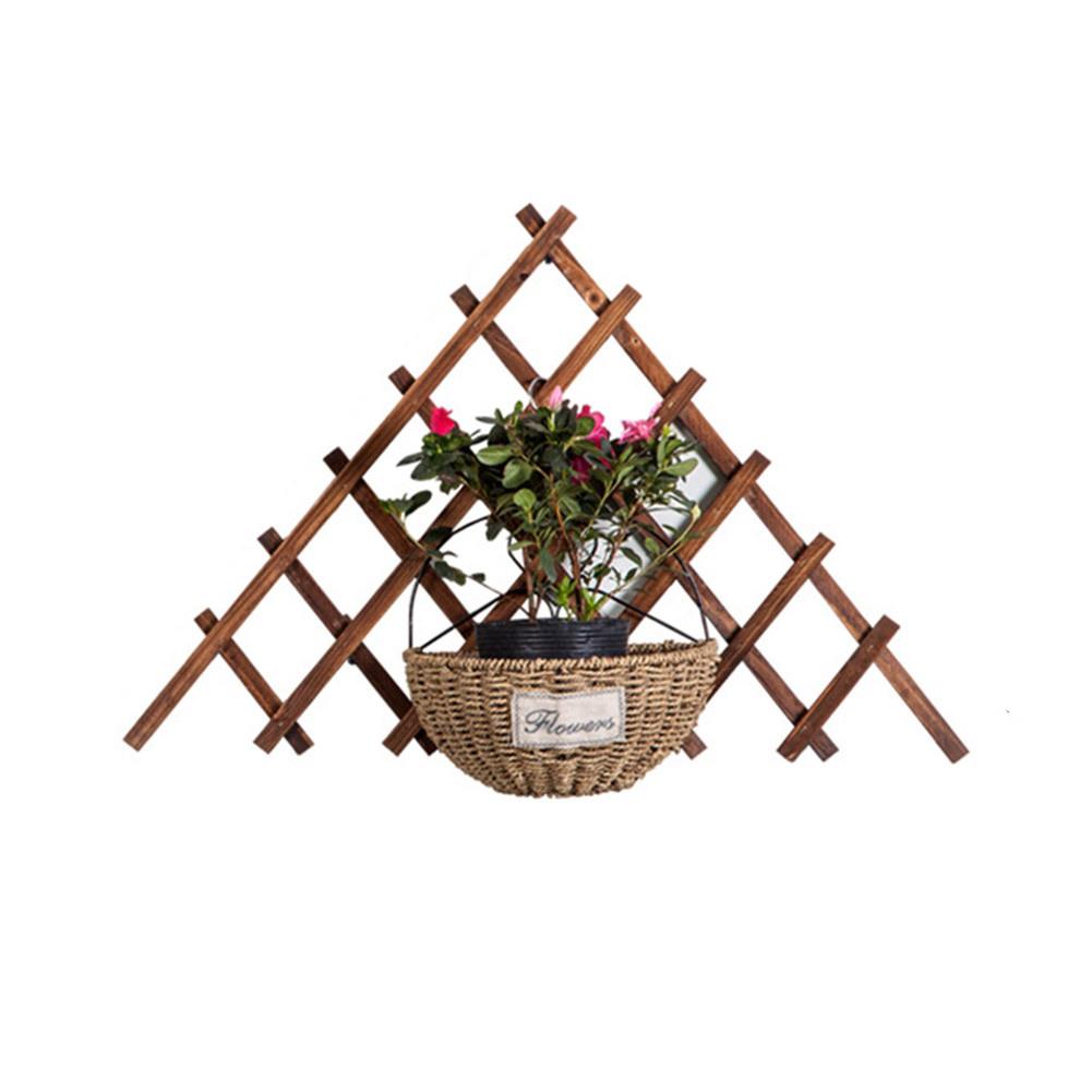 Folding Garden Wooden Trellis Anti-corrosion Triangle Expandable Plant Climbing Lattice Trellis Decorative Garden Fence Support: Default Title