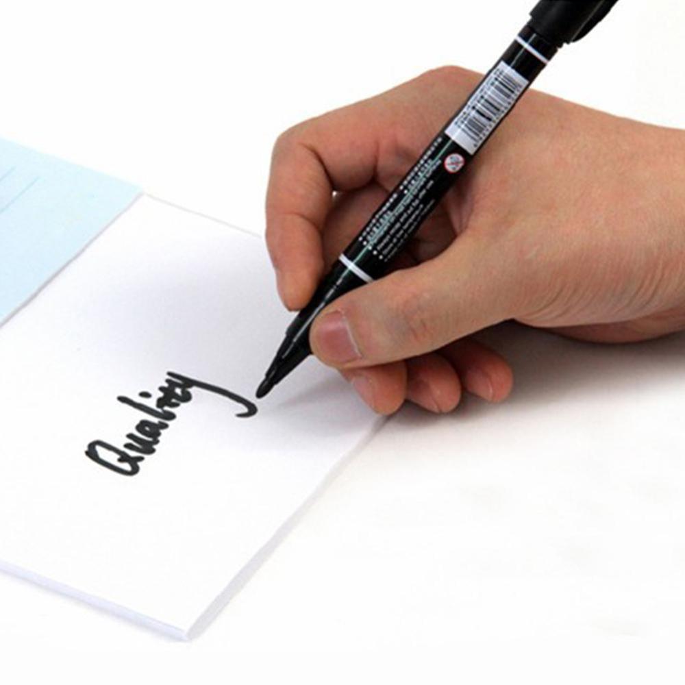 3pcs/pack Twin Tip Permanent Markers, Fine Point, ( Red Ink, Blue, Black, ) 0.5mm-1mm U9T2