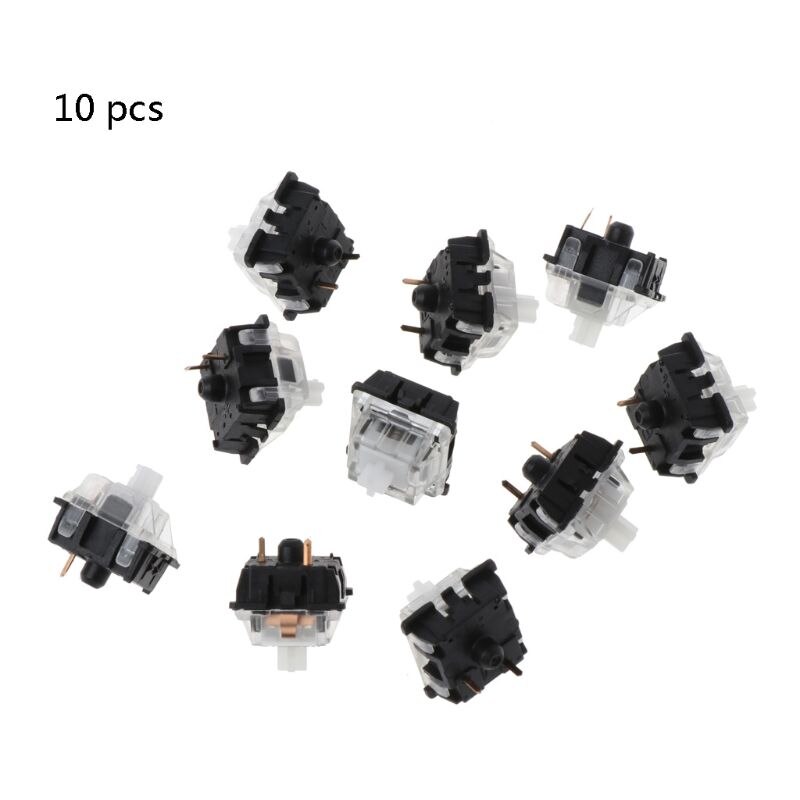 3 Pin Yellow Transparent Switch Transparent Case for Mechanical Keyboard Gateron MX 10Pcs: Transparent