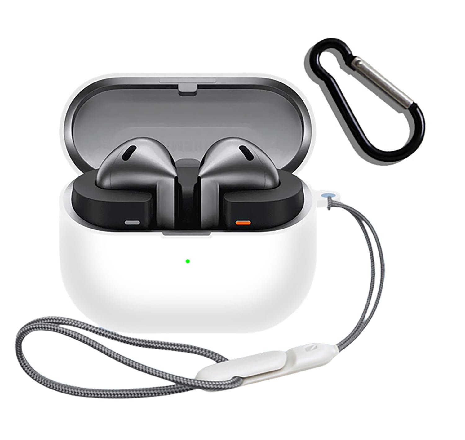 Voor Samsung Galaxy Buds 3 Case & Galaxy Buds 3 Pro Case Zachte siliconen beschermhoes voor Galaxy Buds 3 Accessoires met Lanyard: 3XS / Sky Blue