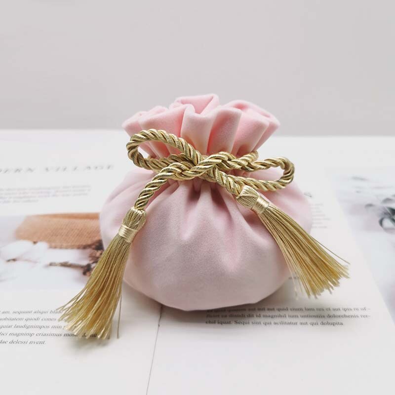 red Velvet Drawstring Closure Pouch Jewelry bag Birthday Wedding candy bag Party Festival Supplies 12*17cm 1PC: 2