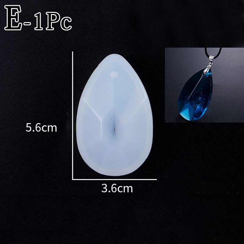 DIY Silicone Pendant Water Mold Epoxy Resin Craft Making Tool Jewelry Crystal Necklace Bracelet Earrings Geometric 3D Craft: E