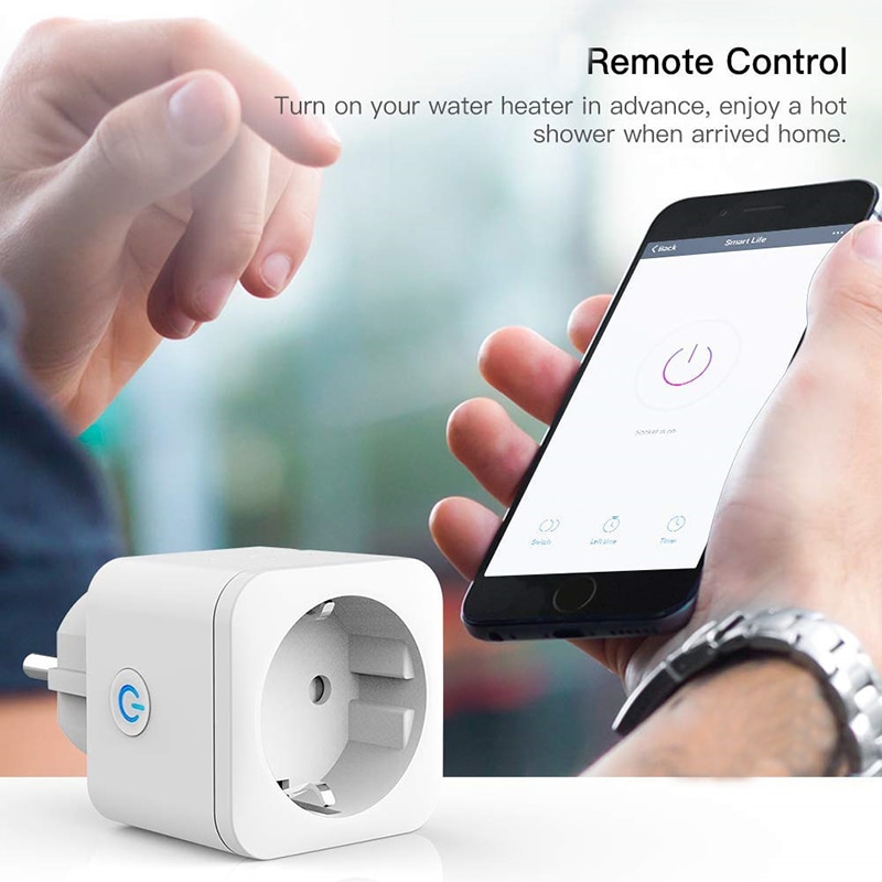 Lonsonho-enchufe inteligente Tuya ZigBee, enchufe tipo F europeo de 16A, Monitor de potencia, funciona con Alexa, Google Home