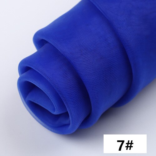 Tela de Organza de tul para costura de vestidos, faldas de tutú, boda, velos, cortinas, color negro, blanco, azul, rojo, por metro, 3M/5M/10M: 150cmx5M / 7