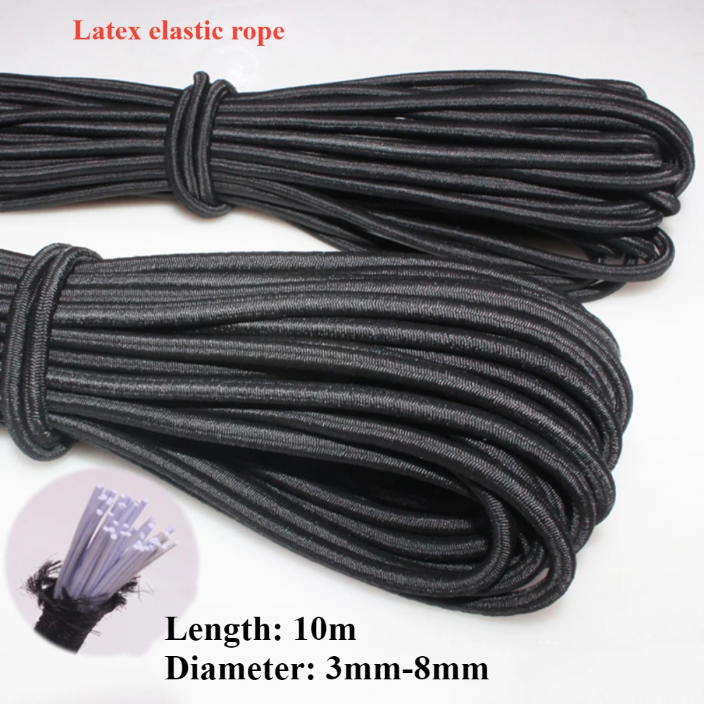 3/4/5/6/8MM negro fuerte cordón elástico banda de goma costura ropa suministros para manualidades banda elástica bandas de cuerda Accesorios