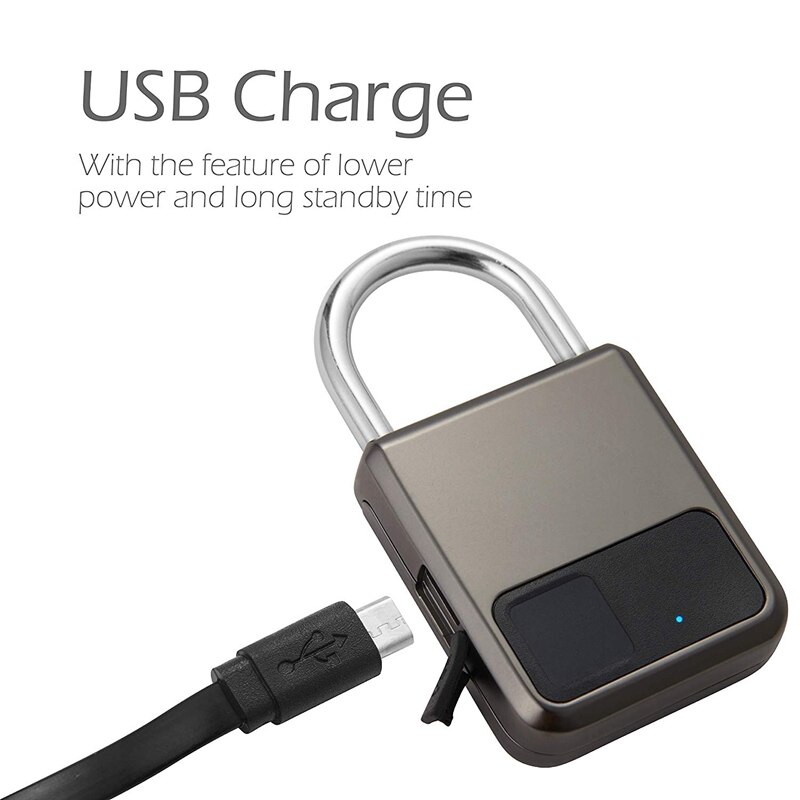 Fingerprint Padlock,Smart Padlock,Combination Lock, Suitable for House Door, Bookcase, Suitcase, Backpack, Gym, Bike, Office, Su