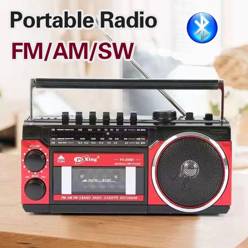Desktop Retro Cassette Recorder Player With Am Fm Sw Portable Radio Auto Stop Tape Player With Usb/TF Card