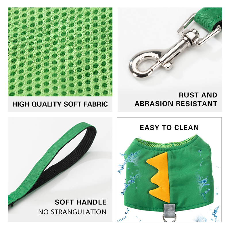 Bonito conjunto de correa de pecho para perro mascota, chaleco suave transpirable para cachorros, correas de arnés para perros pequeños y medianos, para entrenar y caminar Supp