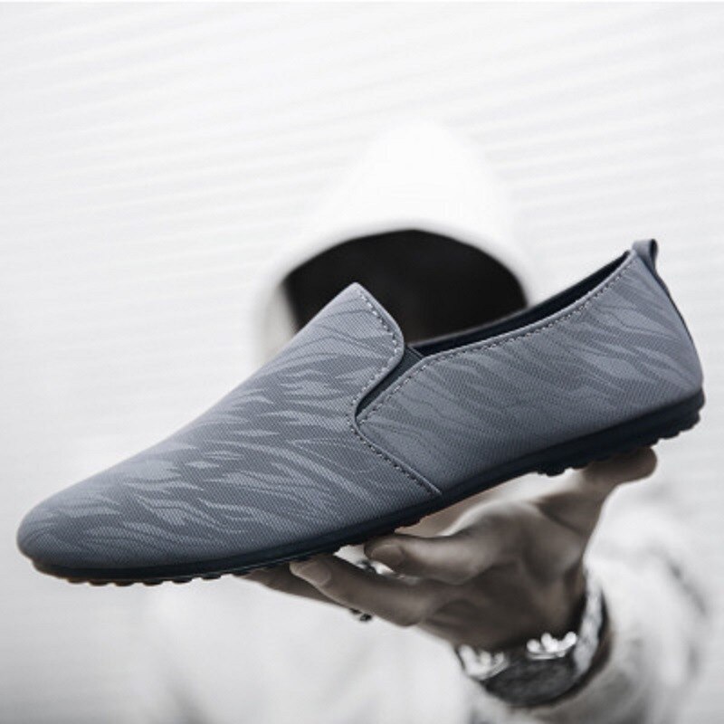 Zapatos hombre Chaussures Platten Schuhe Männer Unterhose-an Flache Müßiggänger Frühling Herbst Männer lässig Schuhe Gemischte Farben wohnungen: grau / EUR 41