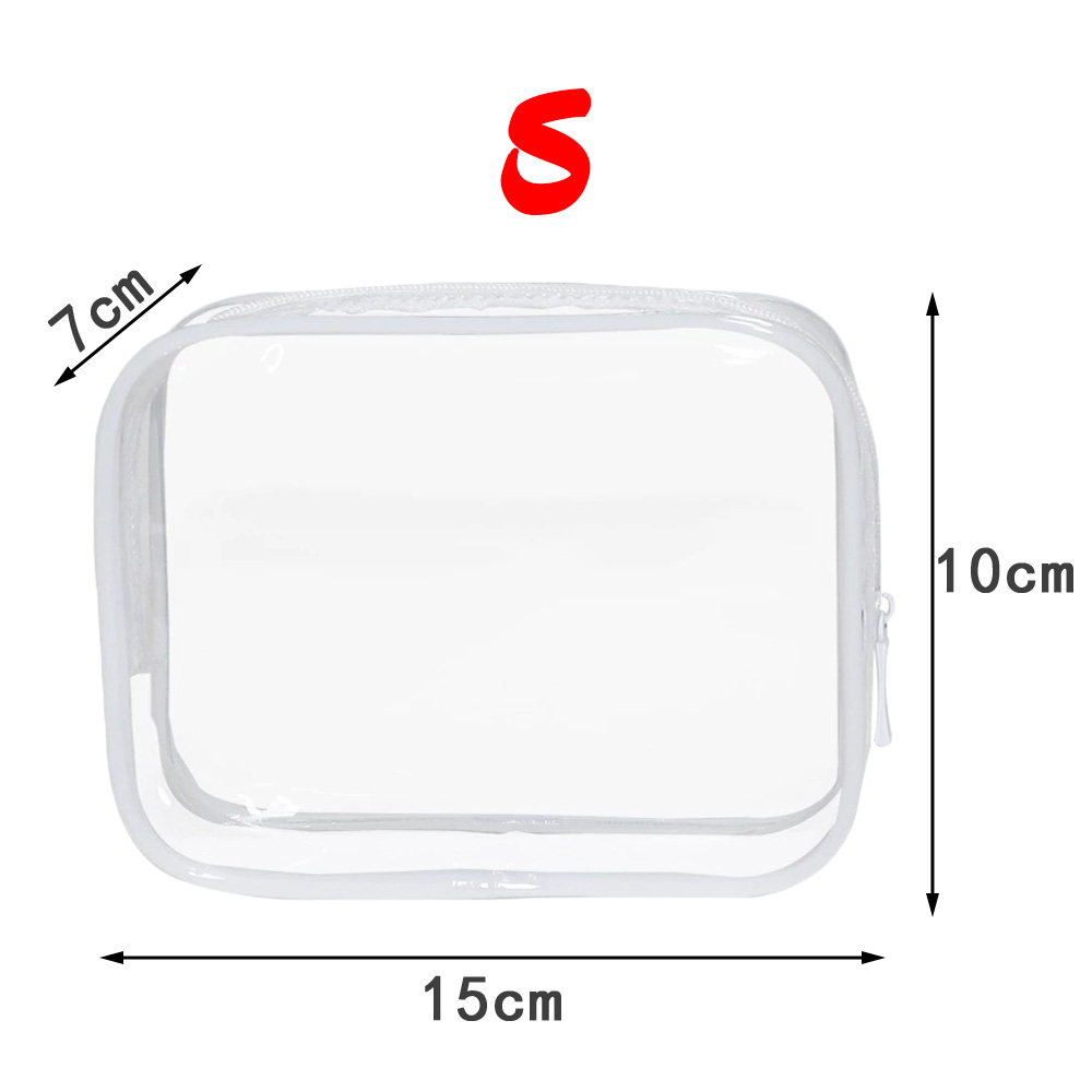 PVC Transparent Waterproof Makeup Bag Small Large Clear Cosmetic Bags Portable Travel Toiletry Wash Organizer Case Storage Pouch: Beige