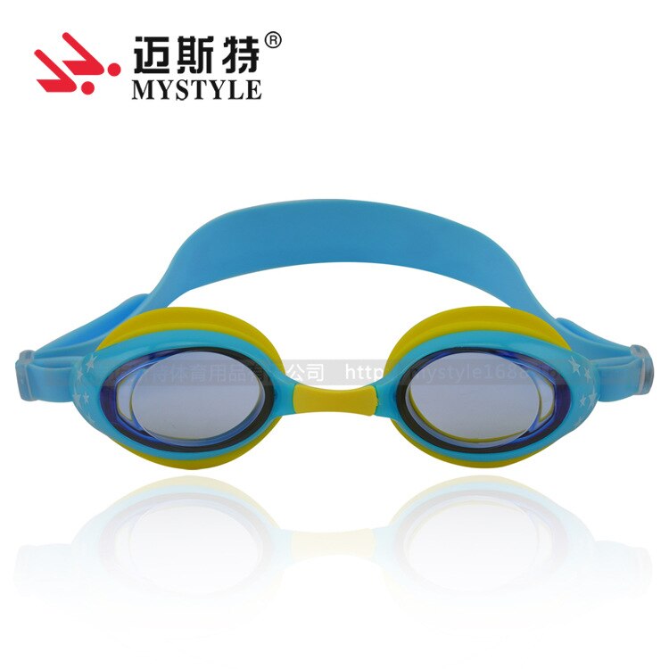 Børns svømmebriller fem-spids stjerne børn svømningsbriller teenager anti-tåge svømmebriller: Søblå