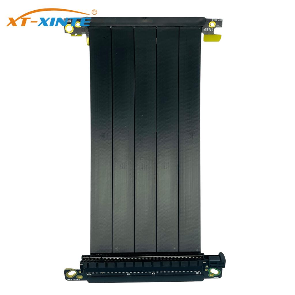 PCIe 4.0 x16 Riser Cable Double Reverse Graphics Card Extension Cord Silver-plated Cable PCI-E Gen4 32GBS GPU ITX PC Connector